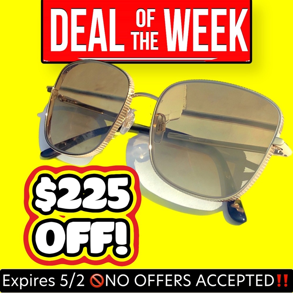 🔥🆕 Dolce & Gabbana Gold Mirror Square Sunglasses